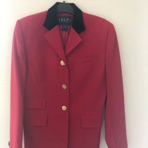 Size 4 red Ralph Lauren short blazer.